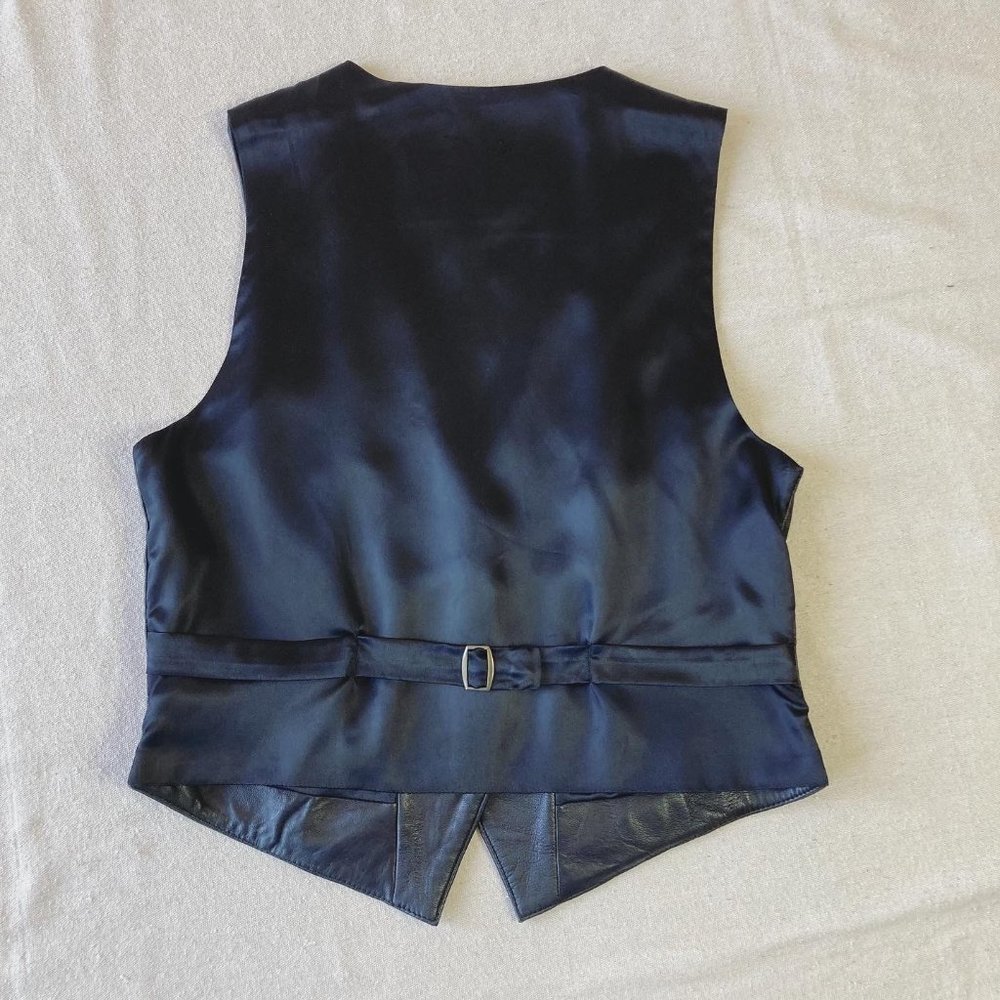 Vintage 90's Moto Style Leather Vest - Picture 2 of 9